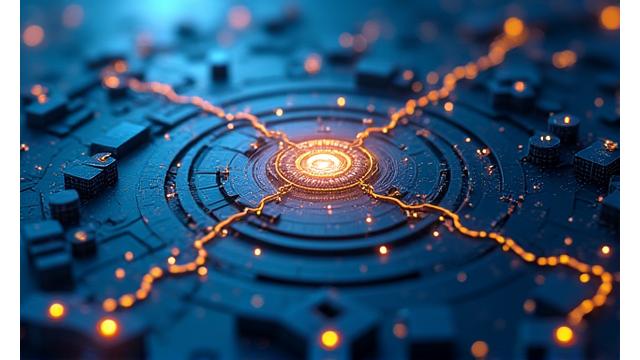 Schema complesso di regolamenti e norme interconnessi, simboleggiante il RegTech e la compliance normativa.