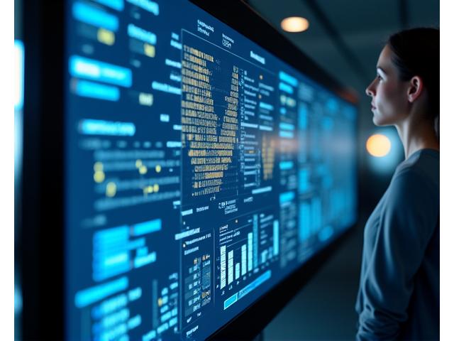 Dashboard con grafici e visualizzazioni di dati complessi analizzati da AI per strategie legali