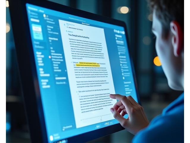 Interfaccia utente di un software per la revisione documentale con AI che evidenzia testi e dati