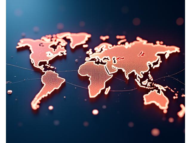 Mappa del mondo illuminata che evidenzia le giurisdizioni coperte, affiancata da icone multilingua e strumenti di traduzione.